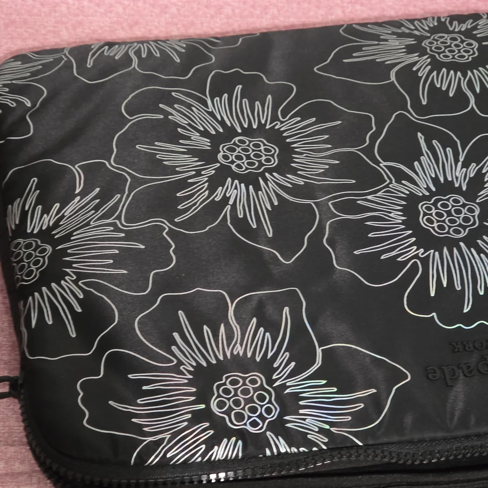 Kate Spade Black and White Floral Laptop Sleeve